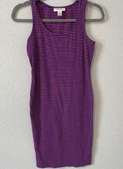 Motherhood Maternity Striped Tank Top Dress Womens Small Pink Magenta Navy