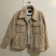 Something Navy Tan Shearling Jacket