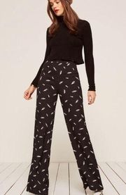 Reformation Sorrenti Rocketman Rockets High Waisted Wide Leg Trousers Pants