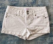 Candie's White Denim Cuffed Shorts Junior's 3