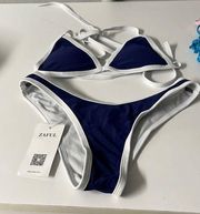 NWT Zaful Navy & White Bikini