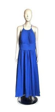 Blue Fit and Flare Full Length Gown