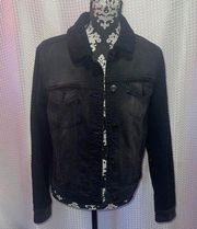 SO Essential Denim Jean Jacket Black Size Medium And Soft Arms