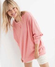 Aerie  Waffle Knit Long Sleeve Oversized Sweatshirt Pink Size XL