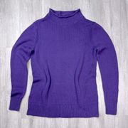 Karen Scott Purple Cotton Mock Neck Sweater XS