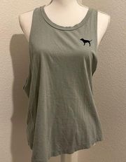 Victoria Secret PINK Green Muscle Tank Size Large