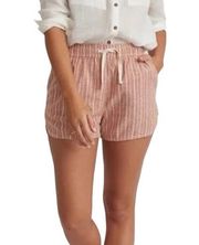 NWT Marine Layer Hemp Blend Striped Drawstring Pull on Beach Short LARGE