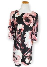 Womens Cato Floral Meadows 3/4 Bell Sleeve Shift Dress - Sz S