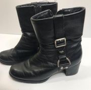 Harley Davidson Serita Leather black Boots  Zip Motorcycle Women's  size 6 1/2