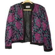 Heury Lee Vintage 1980s Floral Blazer Open Front XXL