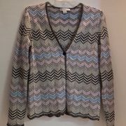 PENDELTON SILK COTTON. BLEND Zig ZAG Cardigan S