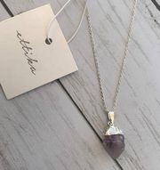 5/$25 Revolve Ettika Crystal Pendant Necklace in Silver/Purple