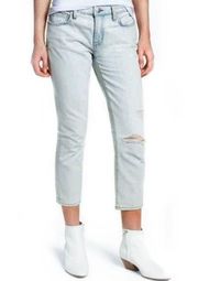Current/Elliott Crop Straight Denim Blue Jeans 25