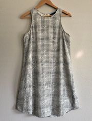 Apt 9 Black & White Knee Length Sleeveless Plaid Dress M