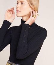 Moth Black Ribbed Turtleneck