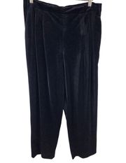 NEW Lafayette 148 Cropped Prospect Velour Pull-On Pants Black Size L