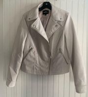 -  women’s faux leather taupe jacket. Size M