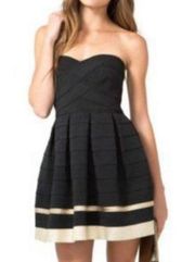 Sans Souci Holly Go Lightly Dress Black Gold Bandage Scuba Women’s Size Small S