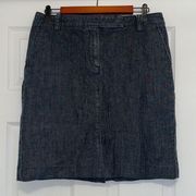 Talbots Dark Denim Pinstripe Mini Skirt
