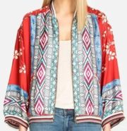 Johnny Was silk Seido Reversible Silk Bomber Jacket NWT RARE (oversized)