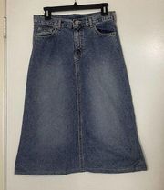 Vintage Calvin Klein Bias cut A line denim midi skirt size 30