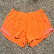 Lulu Lemon shorts - orange, 4”, low-waisted