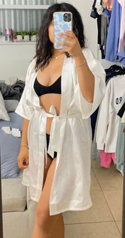 White Bride Satin Robe