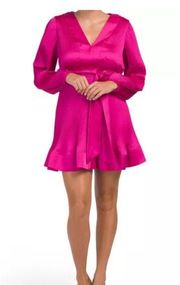 NWT  Women's Liv Pleated Satin Dress Color Fuschia Size 8