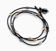 Leather Ulani Wrap Mixed Metal Bracelet / Necklace - by Stella & Dot, NWT!