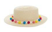Bp Pom Band straw boater hat. One size