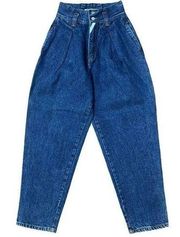 Vtg JORDACHE Y2K Pleated Super Hi Rise Baggy Tapered Jeans Women’s Size 11 / 12