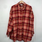 Old Navy  The Boyfriend Shirt Plaid Button Up Long Sleeve Flannel size 3X