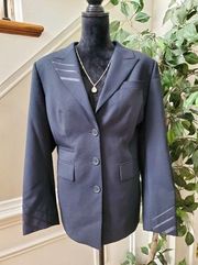 Delta Collection Women's Blue Polyester Long Sleeve Single Breasted Blazer 16W