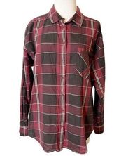 NWOT Garnet hill plaid button down shirt cross back sz 12