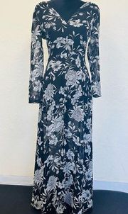 Glamorous black flower maxi dress size s