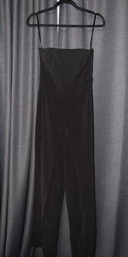 WHBM Black Strapless Split-Pant Jumpsuit Size 2