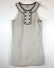 TIBI New York  Dress Tan Black Polka Dot Shift Mod Dress Size 6  pockets