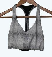 Onzie Black and White Reptile Print Racerback Strappy Sports Bra M/L