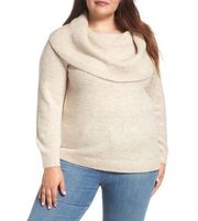 Caslon Metallic Convertible Sweater Shimmer 2X Tan