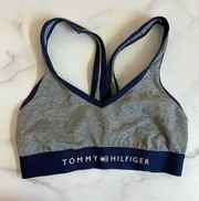 Gray And Blue Unlined Sports Bra Size Small