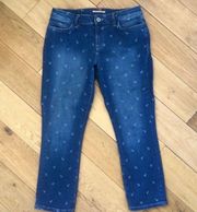 Sz 4 Adorable Blue Jeans W Anchor Print Ankle / Cropped