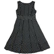 Perceptions Women's Retro Large Polkadot Dress Sleeveless Black and White