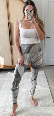 ONZIE Gray Marble Swirl Geo High Rise Leggings