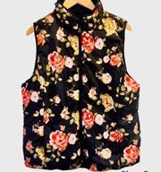 Kenzie floral reversible puffer vest