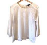 Eclair Stitch Fix Pip Crew Sheer Ivory Top Blouse