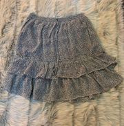 Leopard Print Ruffle Skirt Medium