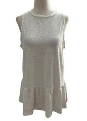 W5 Anthropologie Women Size Medium Tank Top Shirt Eyelet 17-611P