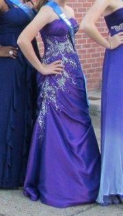 Le Gala Purple Beaded Gown