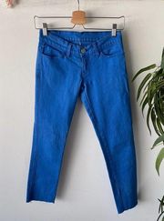 Ksubi Jeans Womens 25 Blue Denim Skinny Streetwear Embroidered Cropped