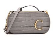 Mini C Vanity Bag Croc Embossed Leather New!